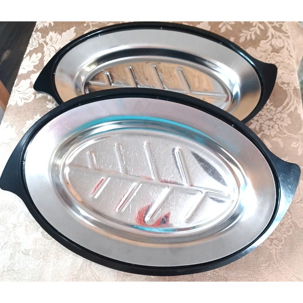 VTG 2 Nordic Ware Oval Large Heavy Serving Platters 15x9 Set #1112 USA